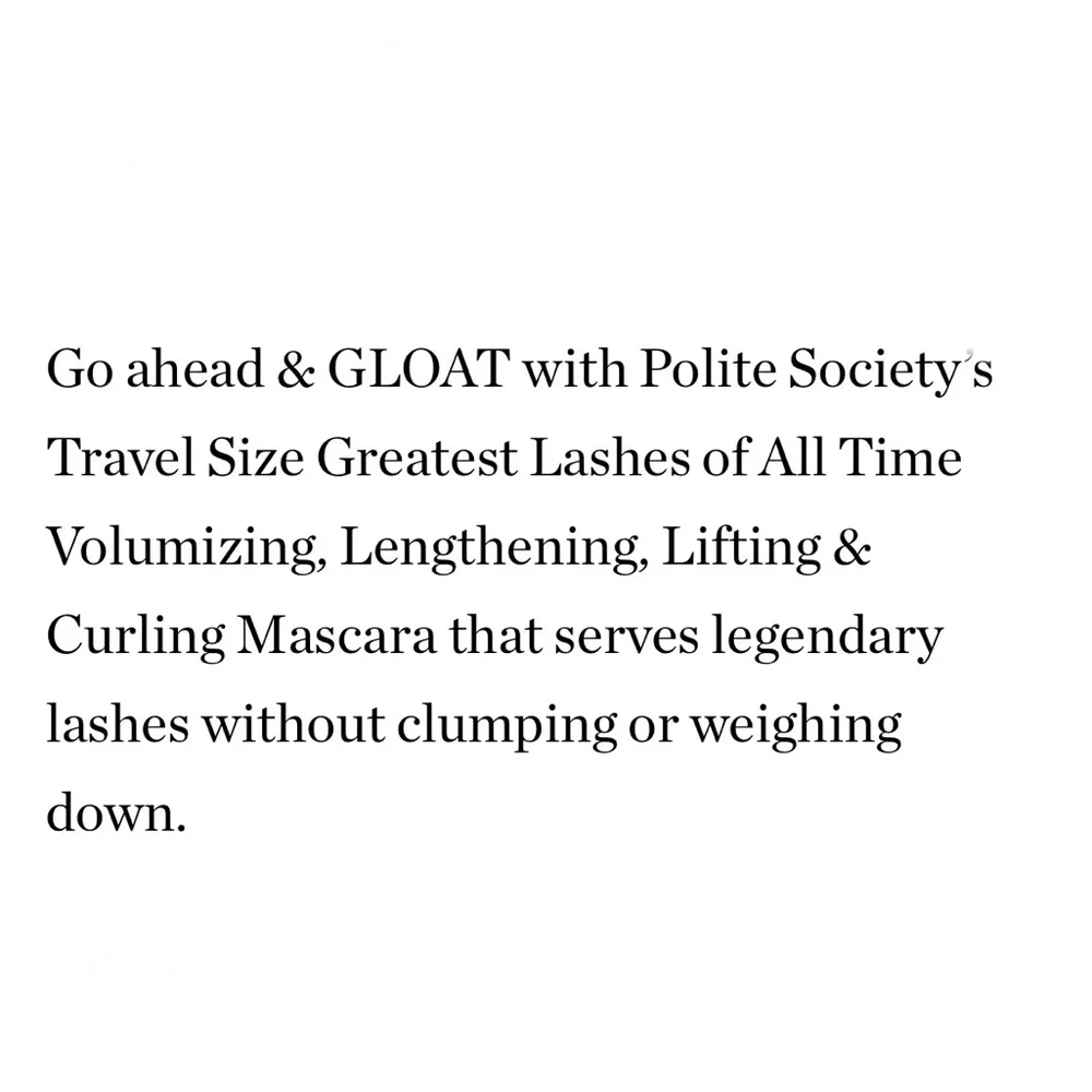 Polite Society Greatest Lashes of All Time Mascara Mini
